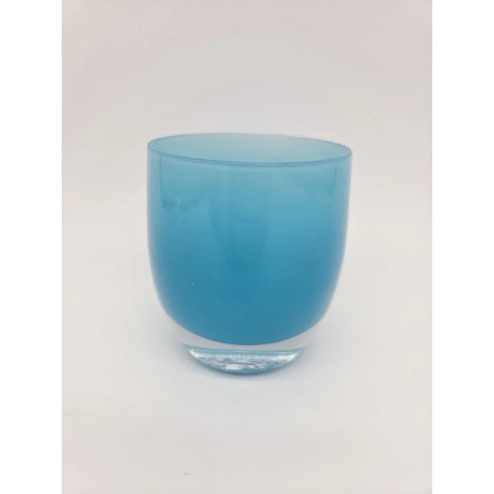 Glassybaby Cabo Blue Votive Pre Trisk Tag 3 9/16